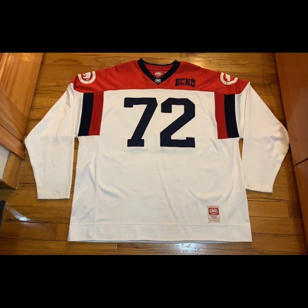 Rare Vintage Ecko Unltd Jersey Red White Navy Blue